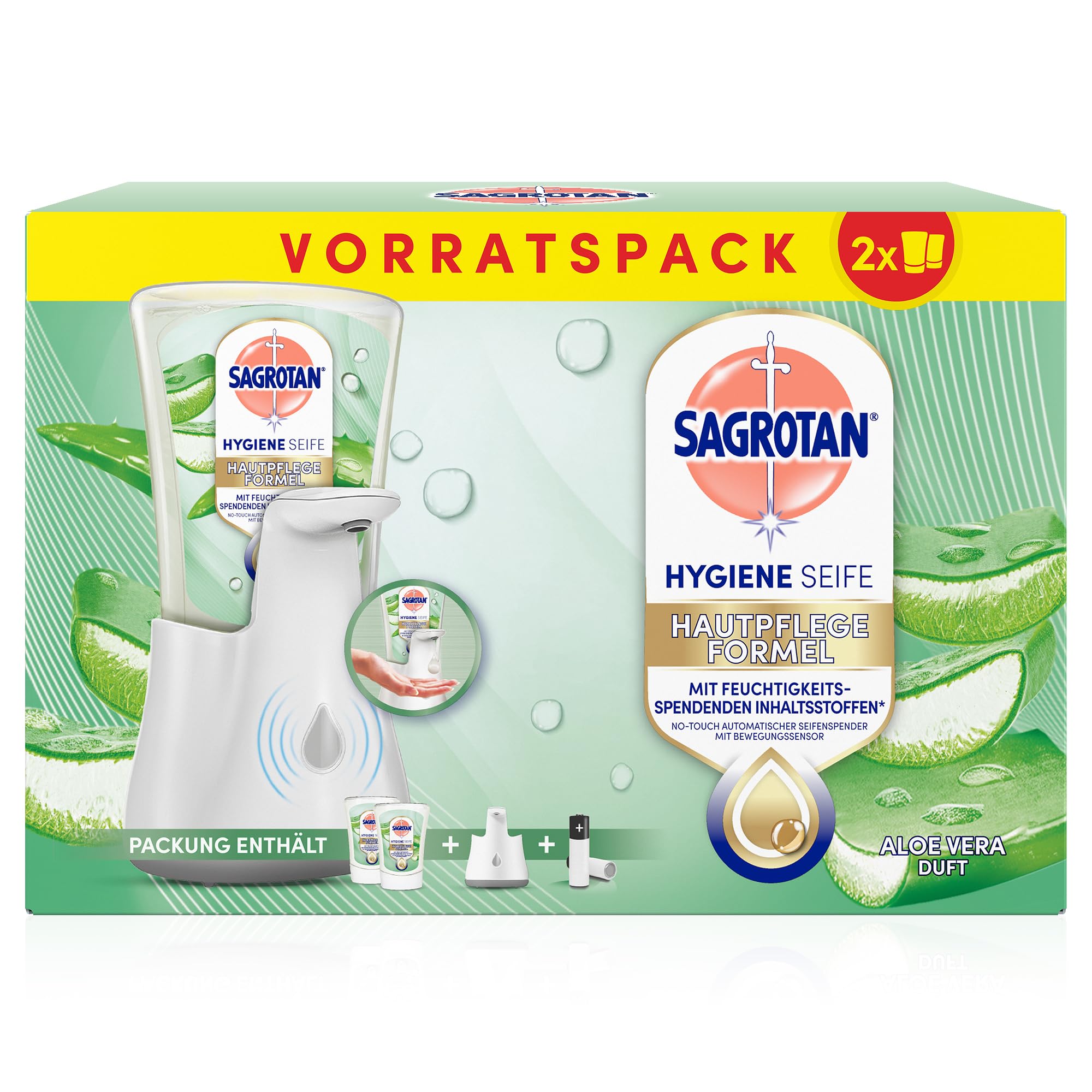 sagrotan-no-touch-automatischer-seifenspender-wei-2-x-250-ml-aloe-vera image 2
