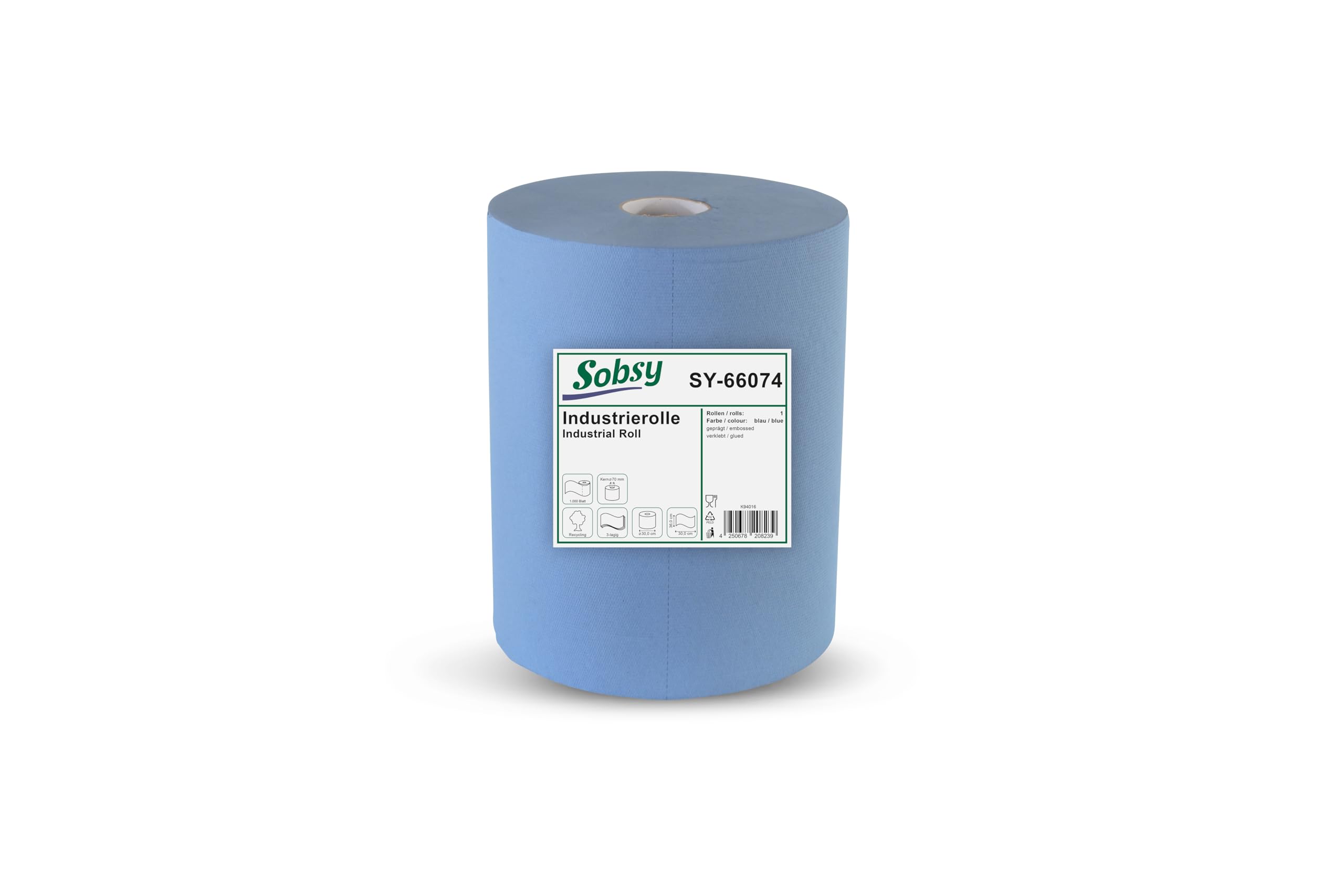 sobsy-industrierolle-blau-36-cm-x-1000-blatt-3-lagig-recycling-putzrolle image 1
