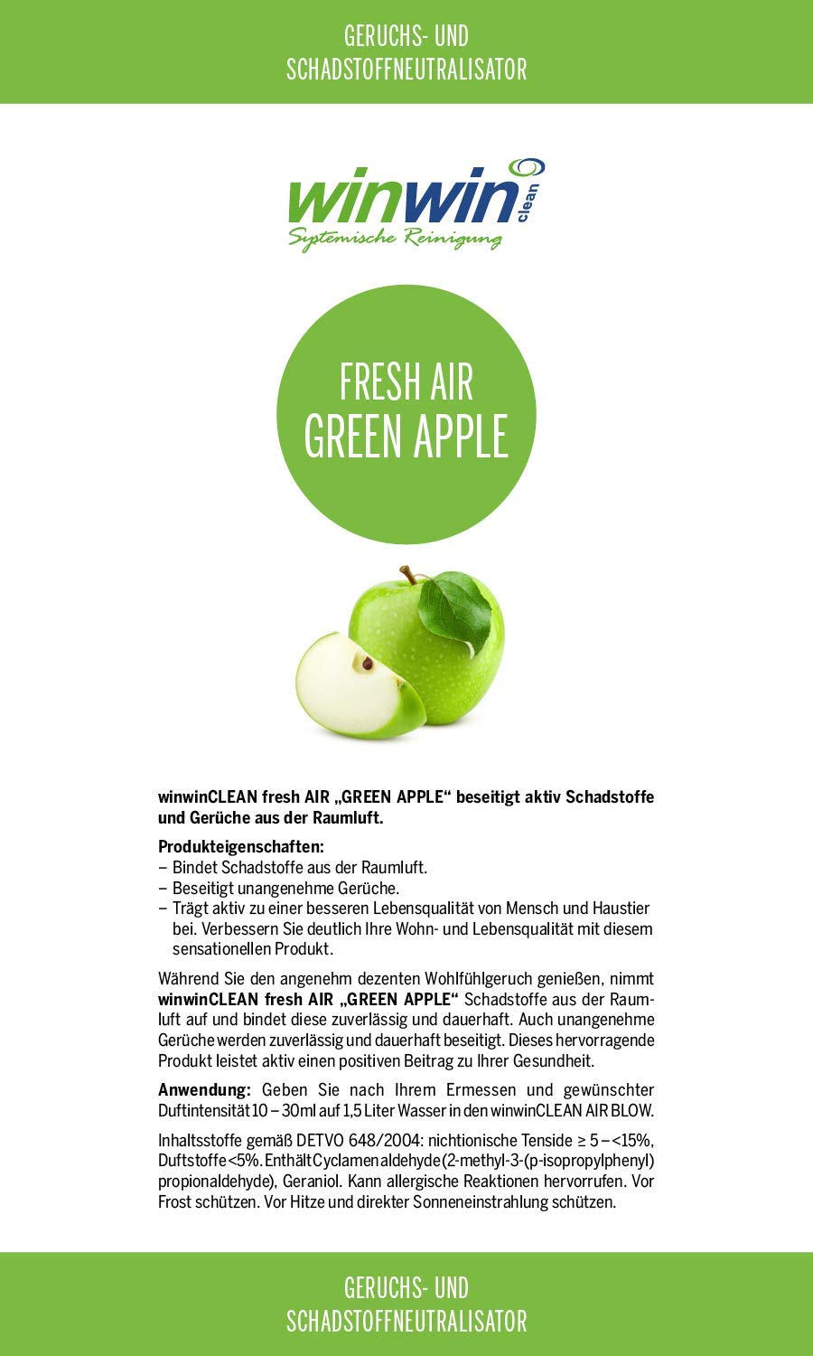 winwinclean-fresh-air-luftreinigungs-konzentrat-green-apple-1000ml image 2