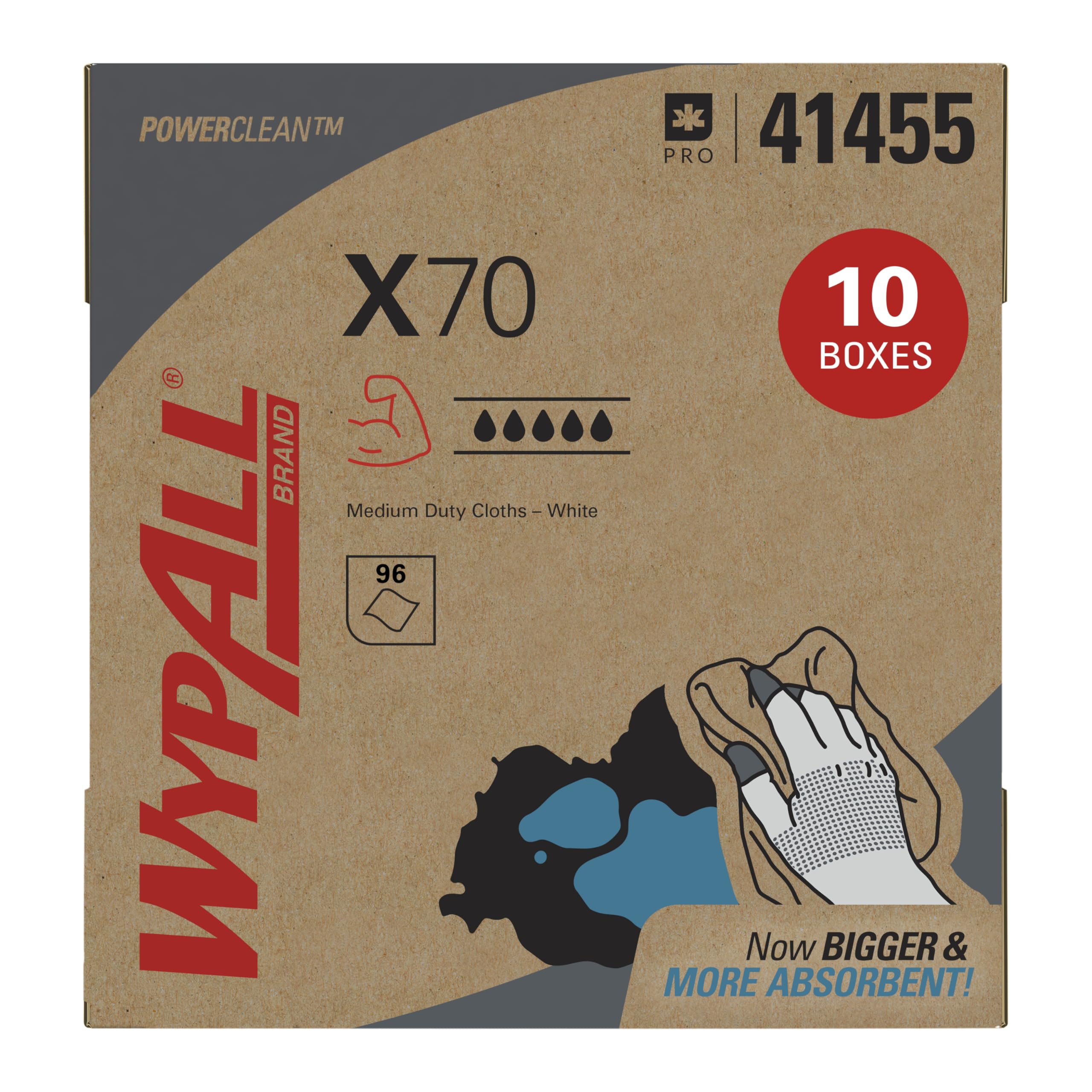 wypall-powerclean-x70-medium-duty-t-cher-pop-up-box-10-x-100-blatt image 1