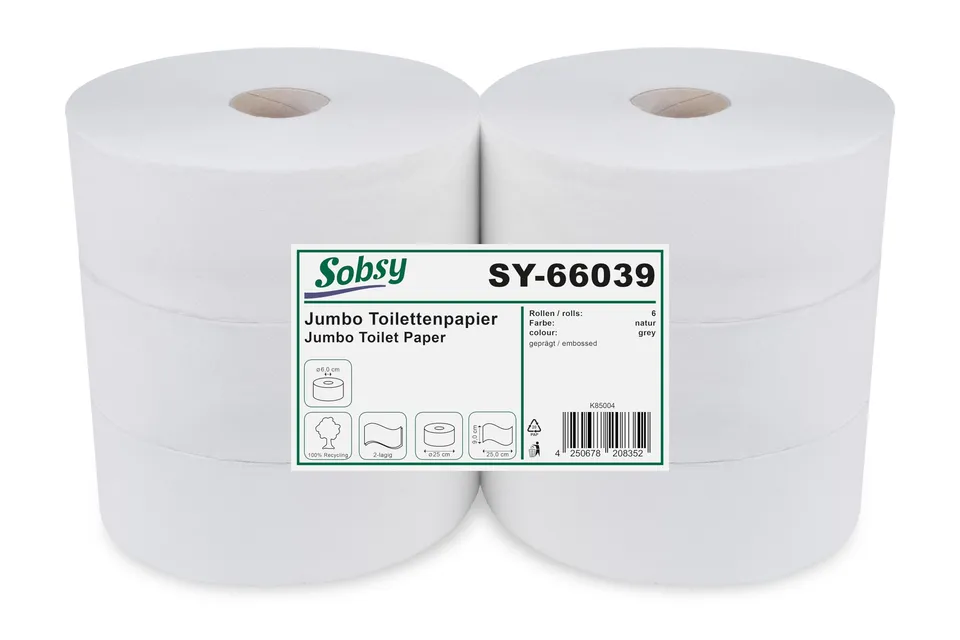 sobsy-jumbo-toilettenpapier-2-lagig-recycling-natur-25-cm-gro-rolle image 1