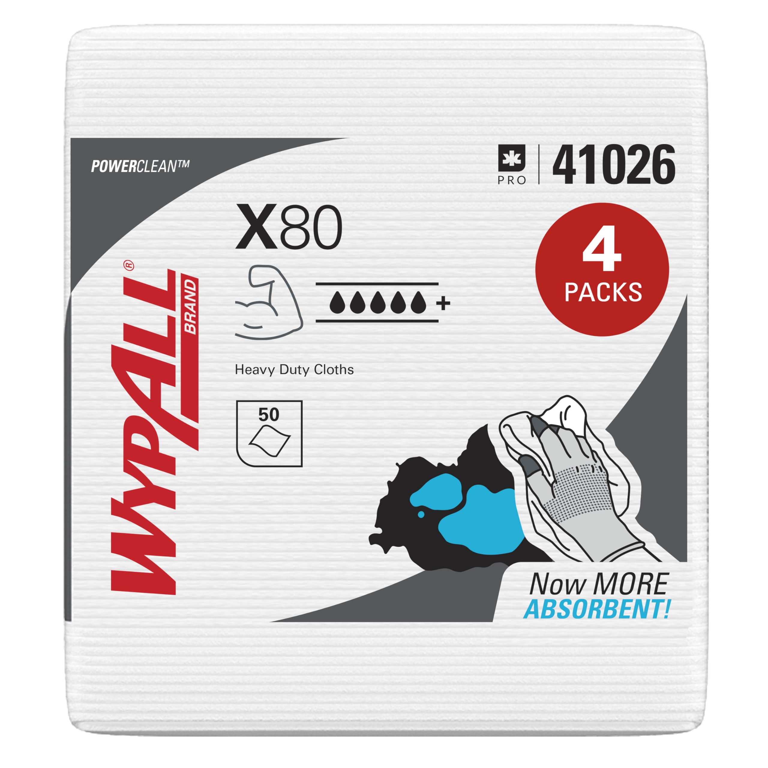 wypall-x80-reinigungst-cher-8388-wei-viertelgefaltete-putzlappen-4x50-t-cher image 1