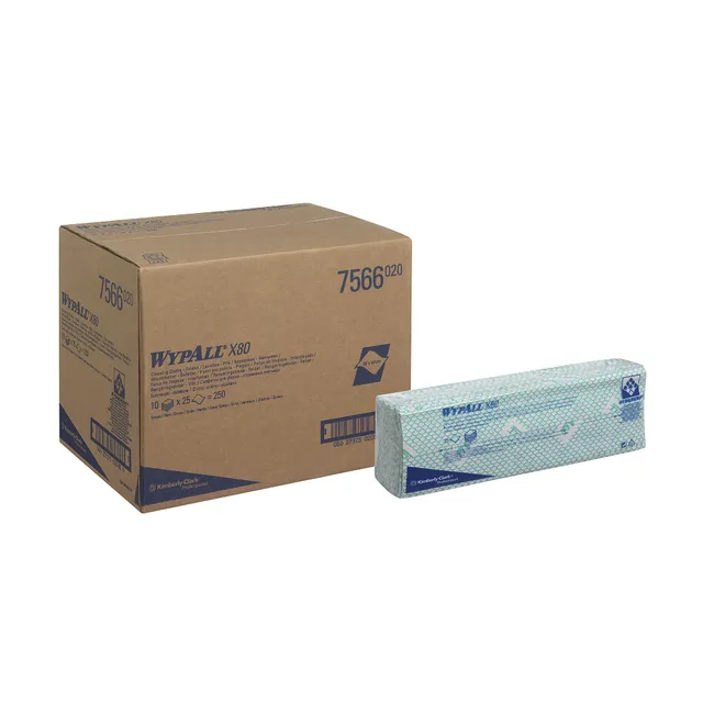 wypall-x80-farbcodierte-reinigungst-cher-gr-n-250-t-cher image 1