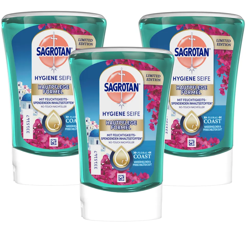 sagrotan-no-touch-nachf-ller-floral-coast-summer-edition-3-x-250-ml image 1