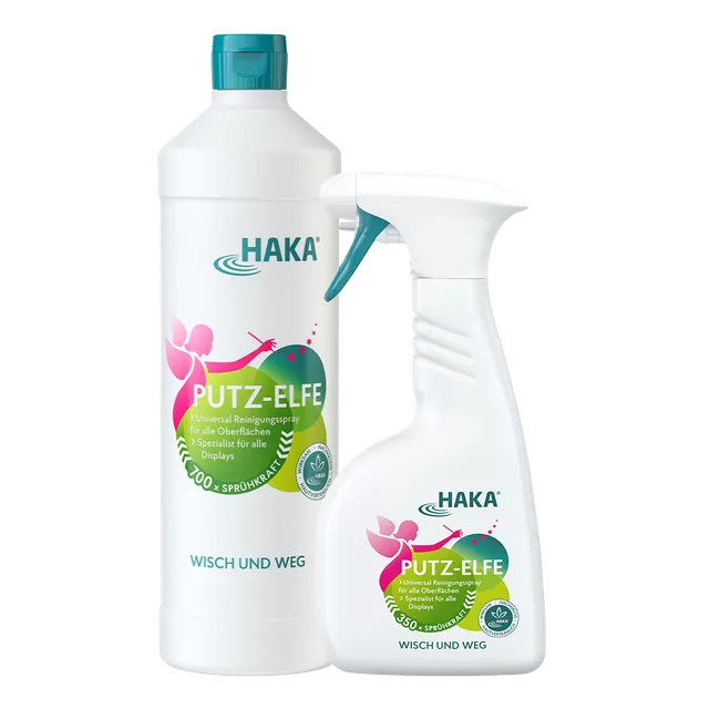 haka-putz-elfe-set-glasreiniger-spray-500-ml-1-l-nachf-ller image 1