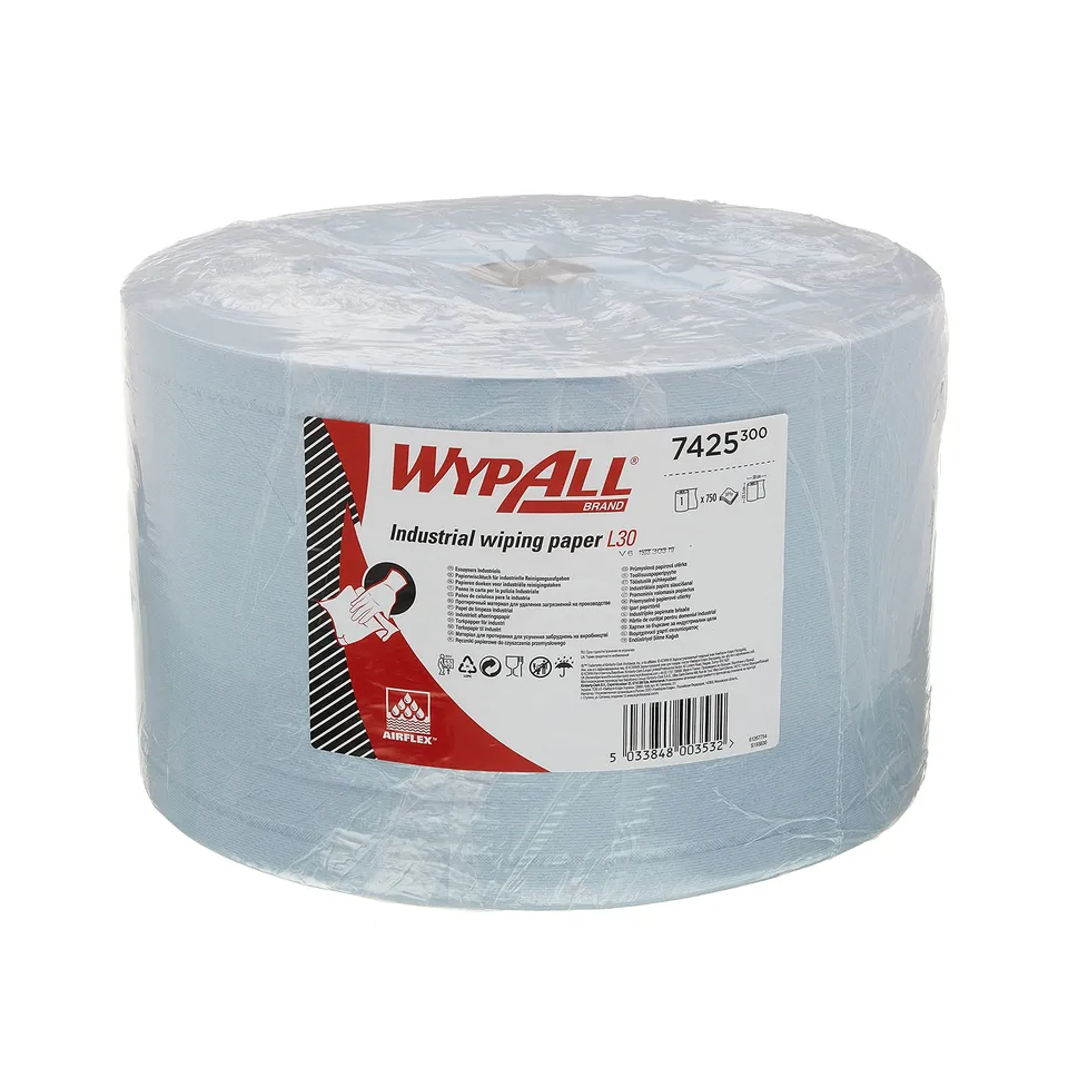 wypall-l30-reinigungst-cher-7425-blaue-putzpapierrolle-1x750-t-cher-3-lagig image 1