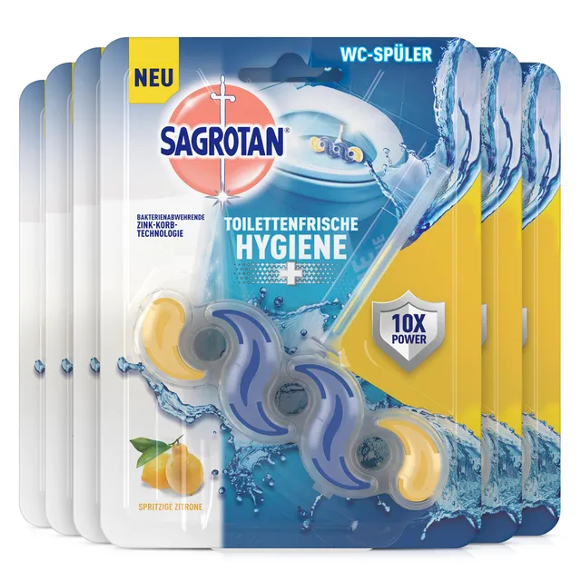 sagrotan-toilettenfrische-hygiene-plus-wc-sp-ler-spritzige-zitrone-6er-pack image 1