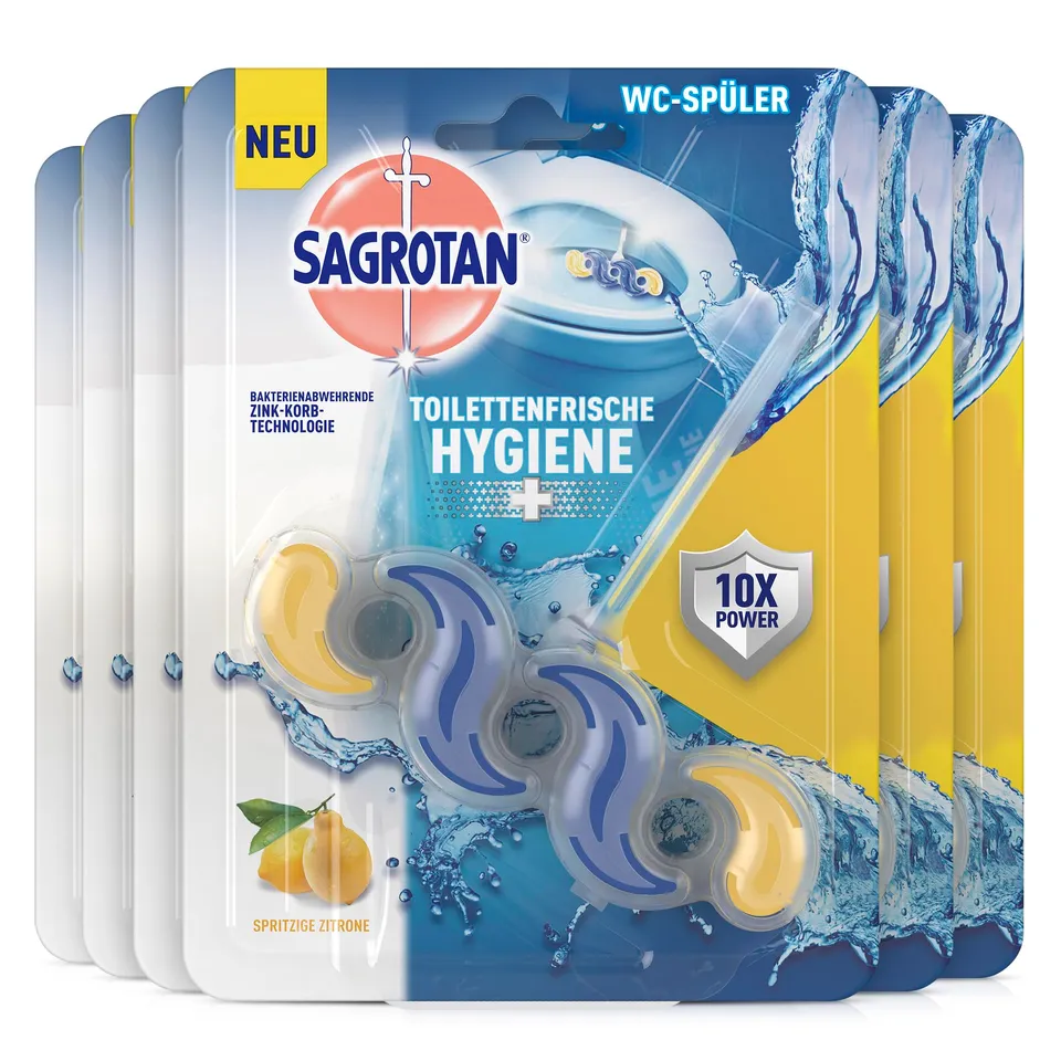 sagrotan-toilettenfrische-hygiene-plus-wc-sp-ler-spritzige-zitrone-6er-pack image 1