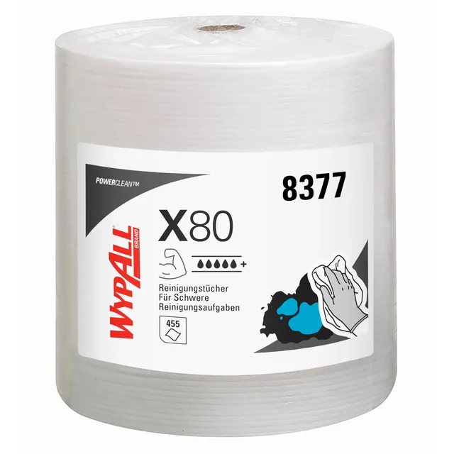 wypall-x80-reinigungst-cher-8377-rolle-1-x-455-t-cher-wei image 1