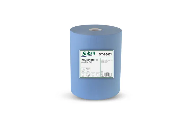 sobsy-industrierolle-blau-36-cm-x-1000-blatt-3-lagig-recycling-putzrolle image 1