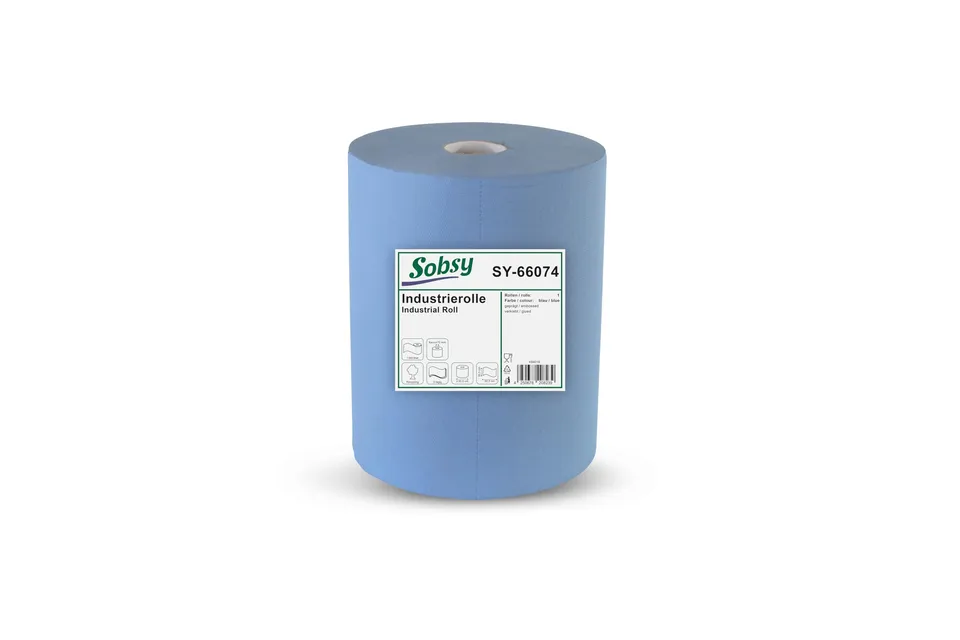 sobsy-industrierolle-blau-36-cm-x-1000-blatt-3-lagig-recycling-putzrolle image 1
