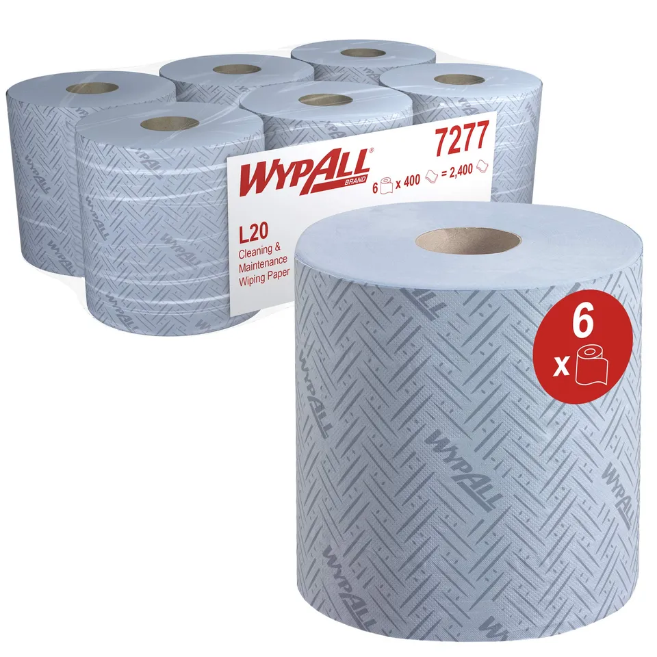 wypall-l20-7277-papier-wischrollen-blau-2-lagig-6-x-400-t-cher image 1
