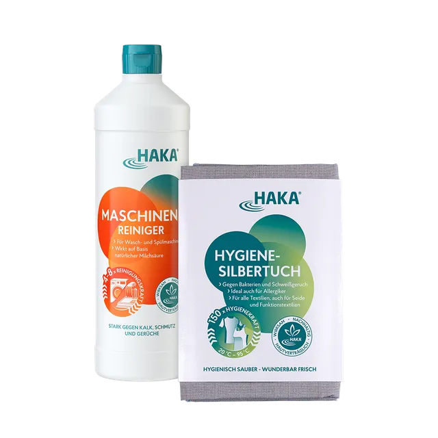 haka-set-hygiene-profis-silbertuch-sp-l-und-waschmaschinenreiniger-1l image 1