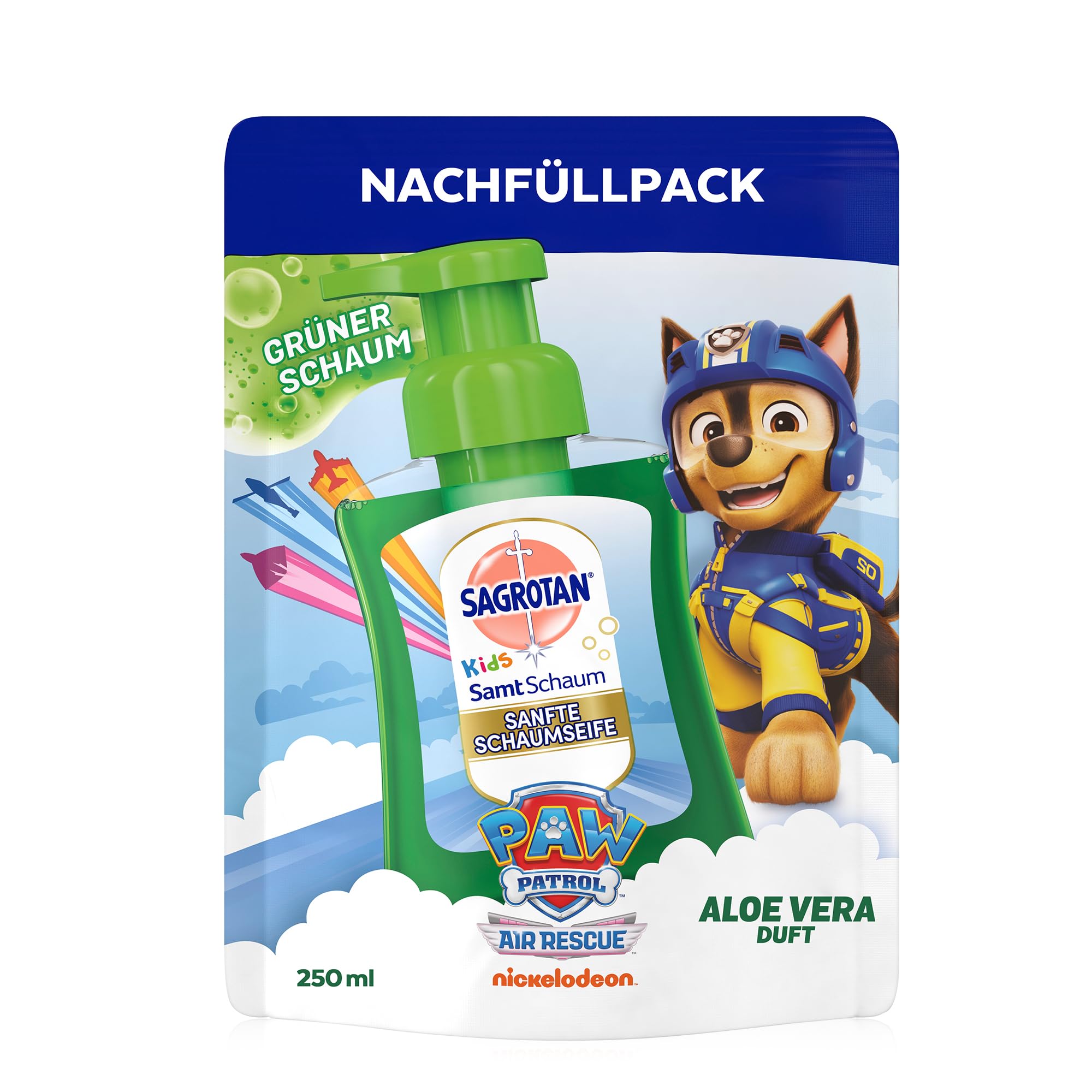 sagrotan-kids-schaumseife-aloe-vera-nachf-ller-8x250ml-paw-patrol image 2