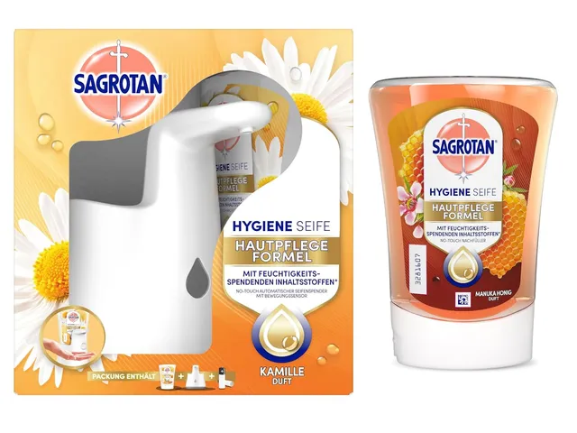 sagrotan-no-touch-starter-set-mit-kamille-250-ml-manuka-honig-250-ml-nachf-ller image 1