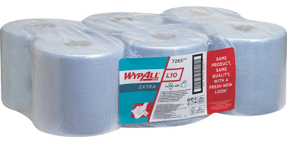 wypall-l10-7265-wischt-cher-zentralentnahme-1-lagig-blau-6-x-700-blatt image 1