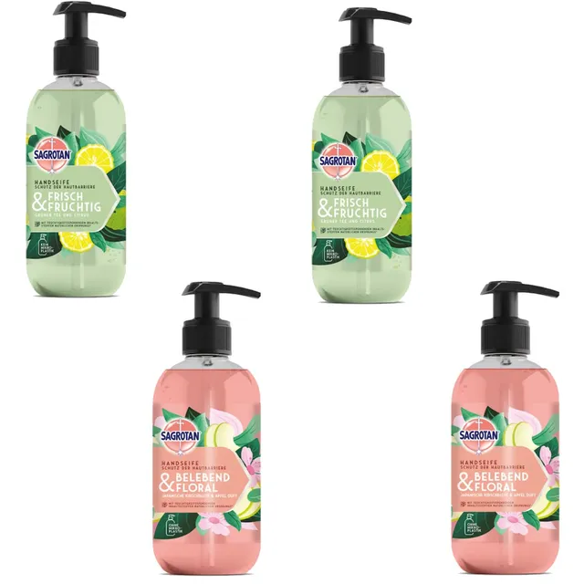 sagrotan-handseife-mix-pack-4-x-300-ml-frisch-und-fruchtig-floral image 1