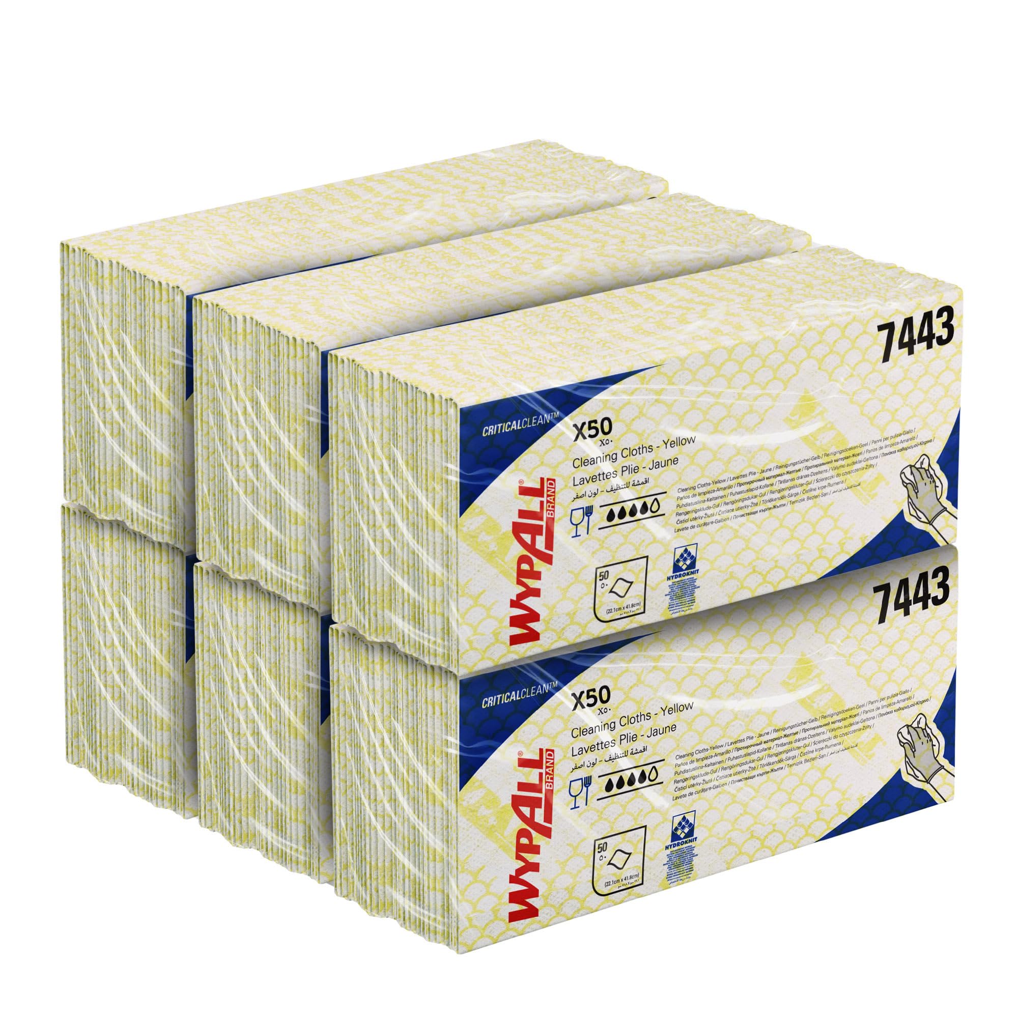 wypall-x50-reinigungst-cher-7443-gelb-farbcodierte-putzlappen-6x50-t-cher image 2