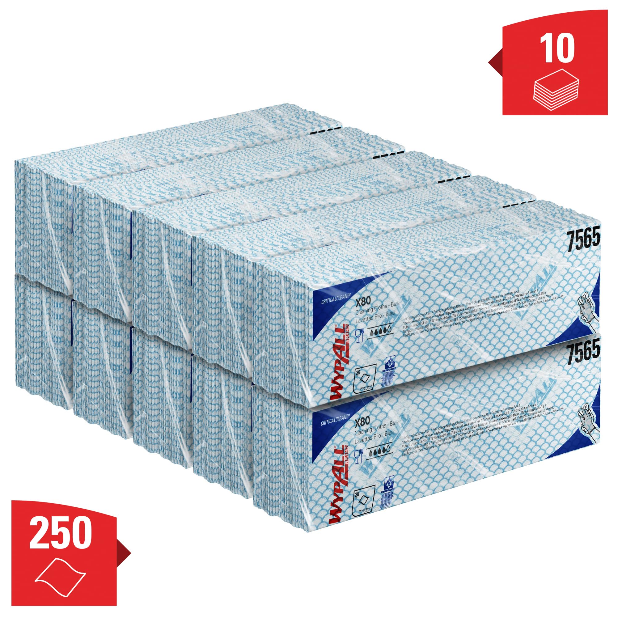 wypall-x80-reinigungst-cher-7565-blau-10-x-25-t-cher image 2