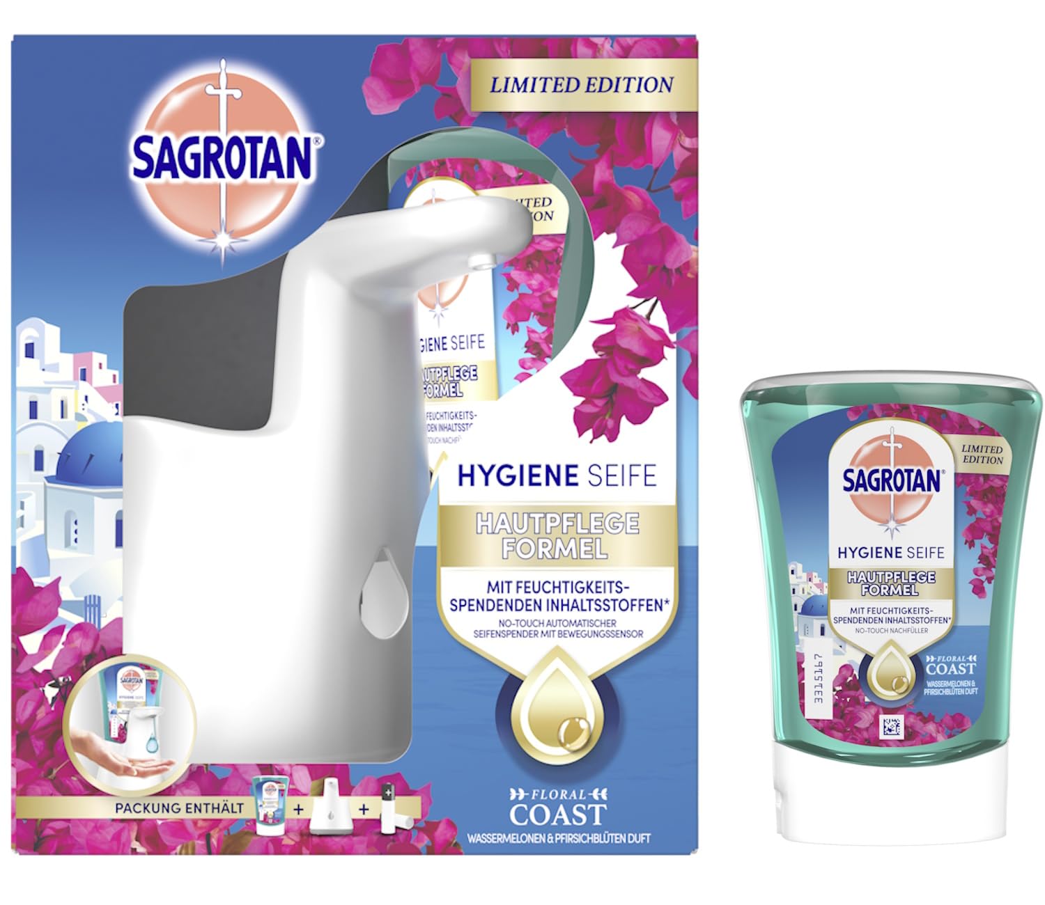 sagrotan-no-touch-starter-set-floral-coast-summer-edition-ger-t-2-x-250-ml image 1