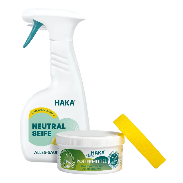 haka-reinigen-glanz-neutralseife-spray-poliermittel-set image 1