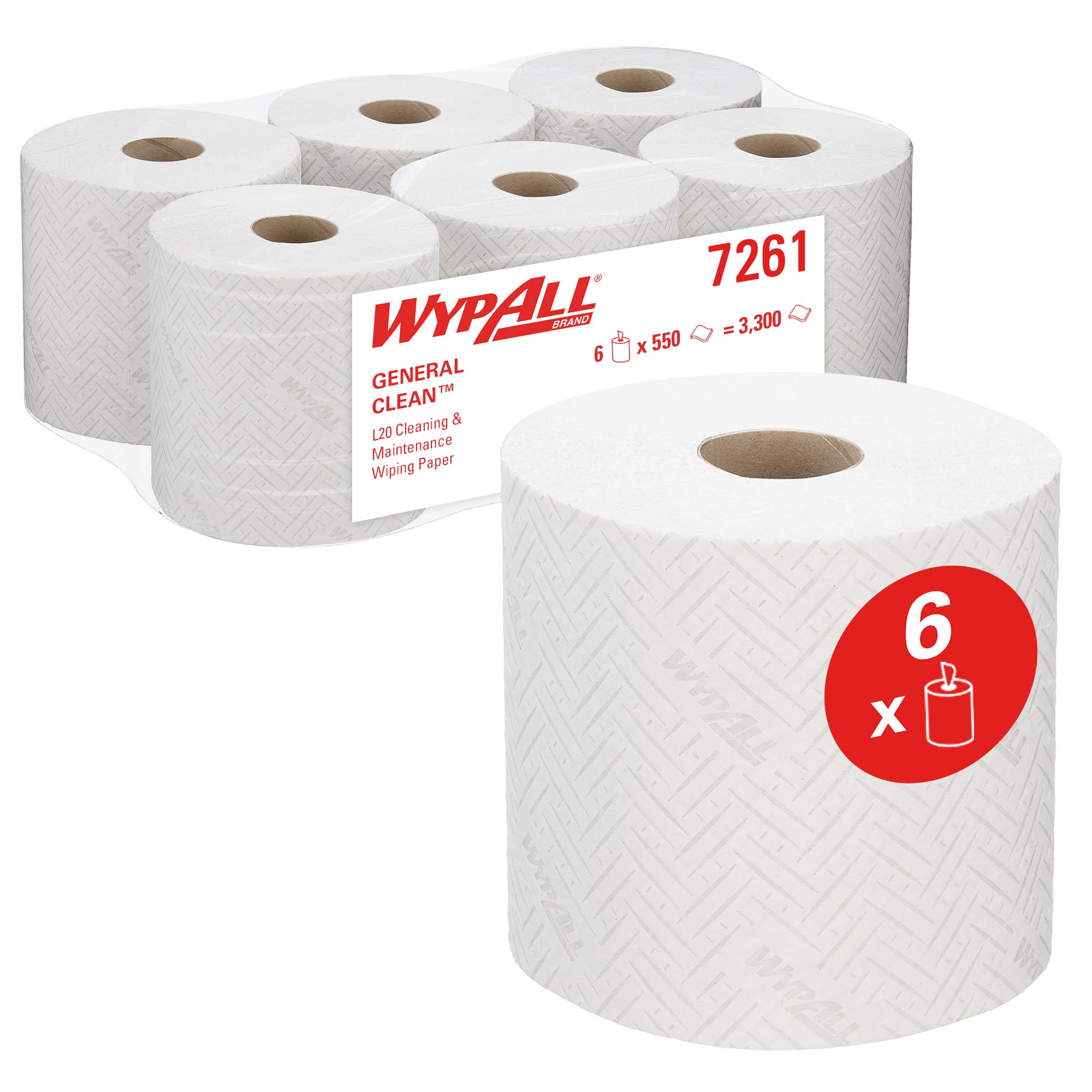 wypall-l20-general-clean-7261-centerfeed-rollen-6x550-t-cher-2-lagig-wei image 1