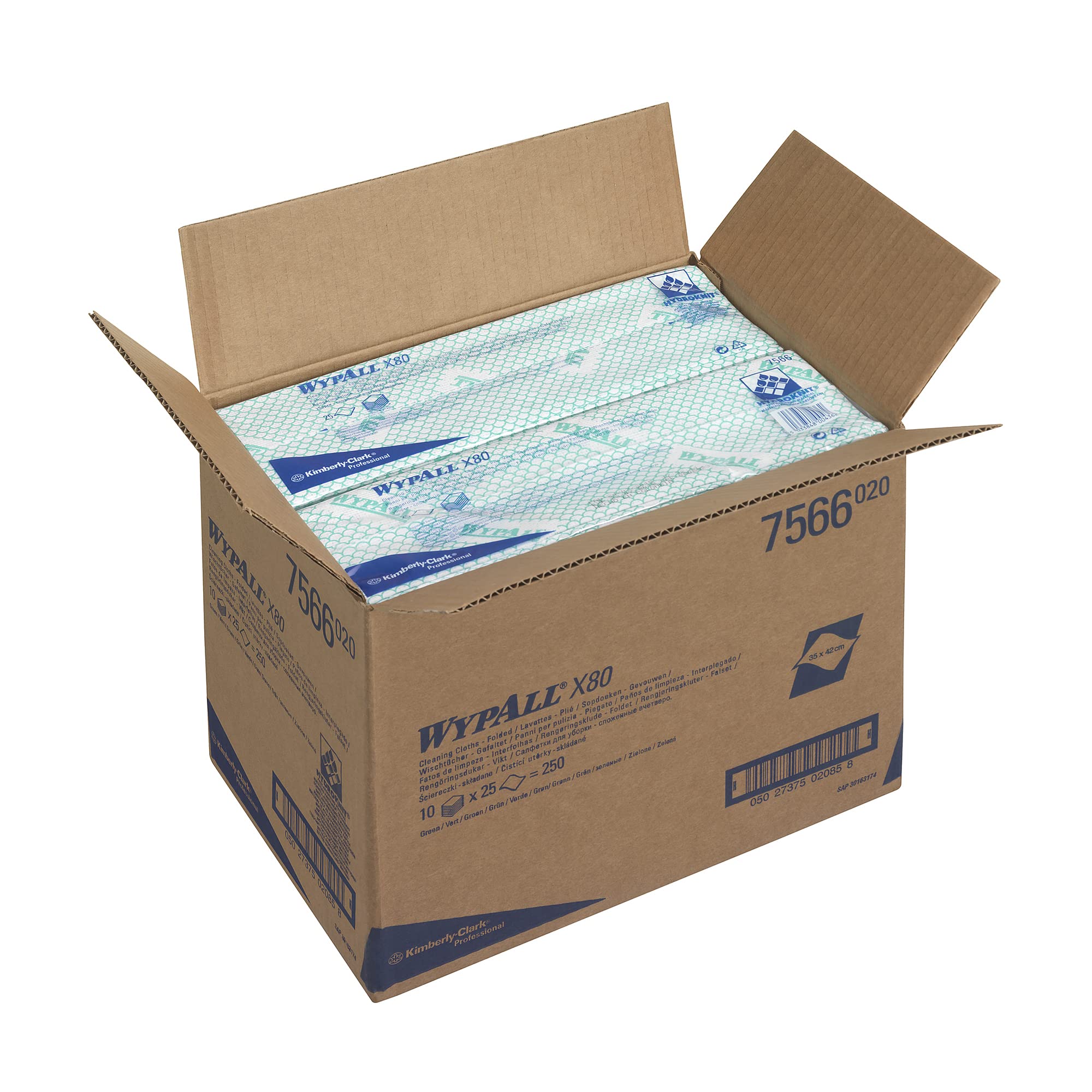 wypall-x80-farbcodierte-reinigungst-cher-gr-n-250-t-cher image 2