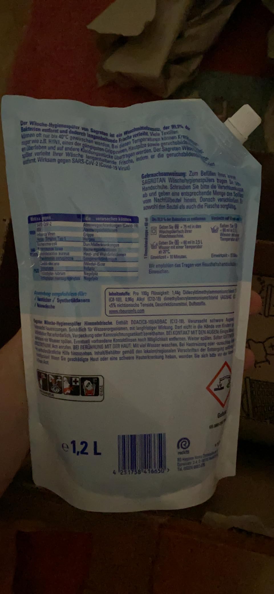 Geruch aus Handtüchern weg