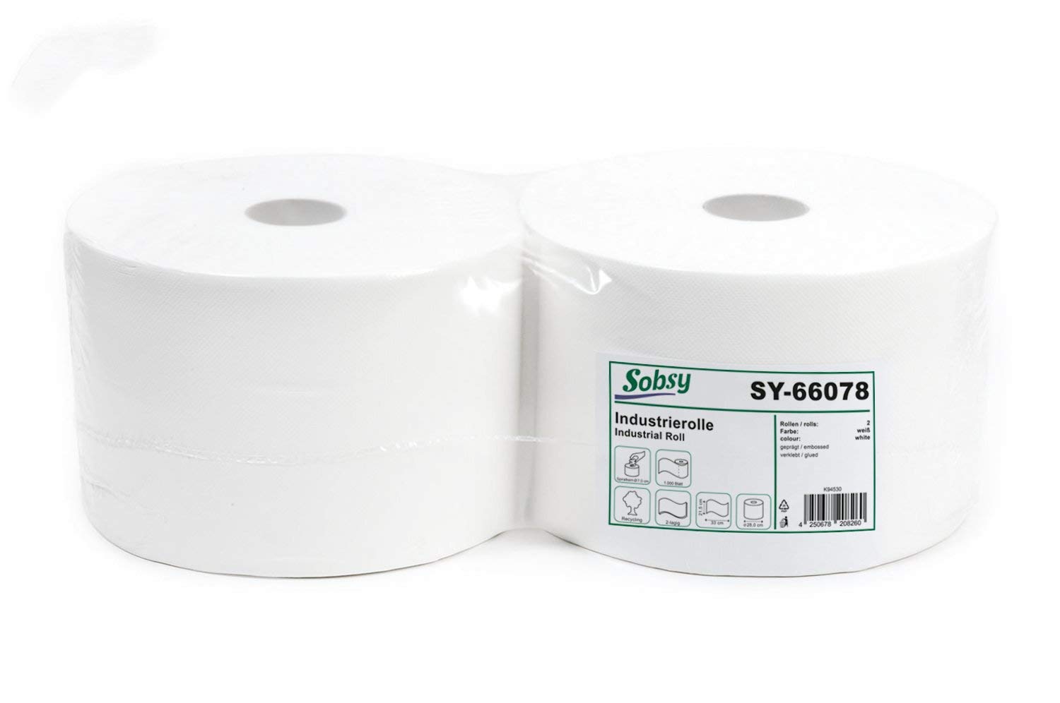 sobsy-industrierolle-2-lagig-recyclingwei-2-x-1000-blatt image 1