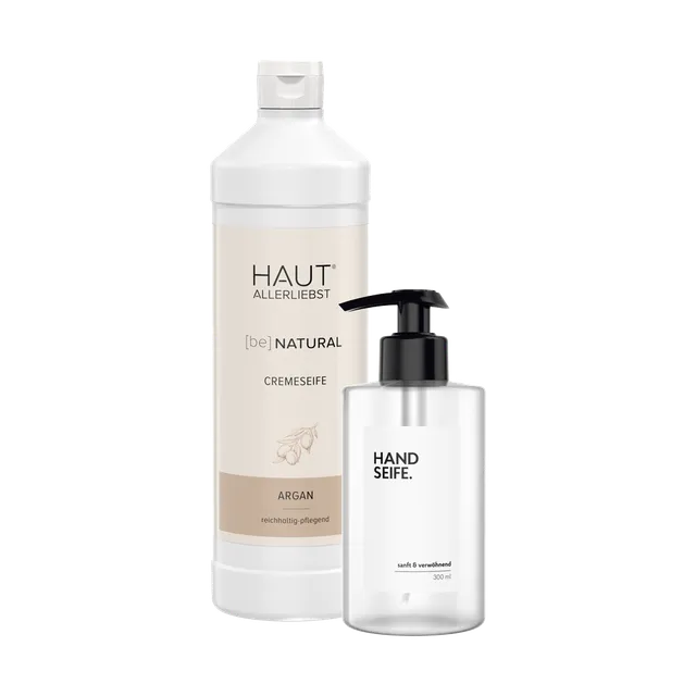 haka-cremeseife-argan-1l-seifenspender-300-ml-set image 1
