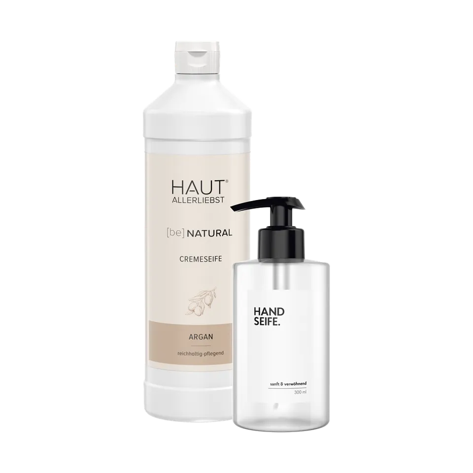haka-cremeseife-argan-1l-seifenspender-300-ml-set image 1