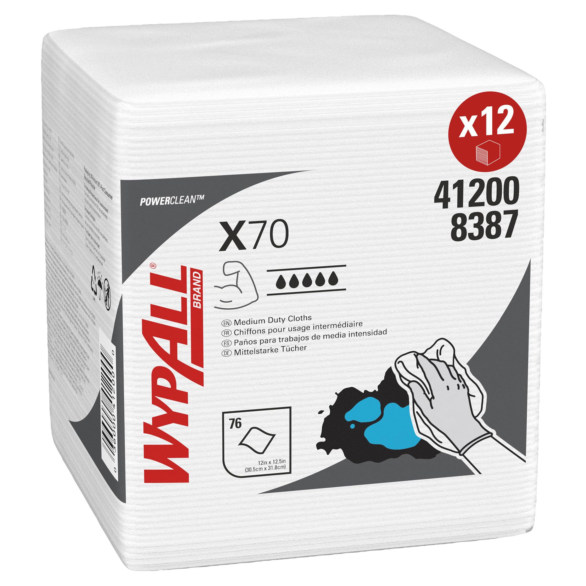 wypall-x70-8387-reinigungst-cher-wei-12-x-76-t-cher image 1