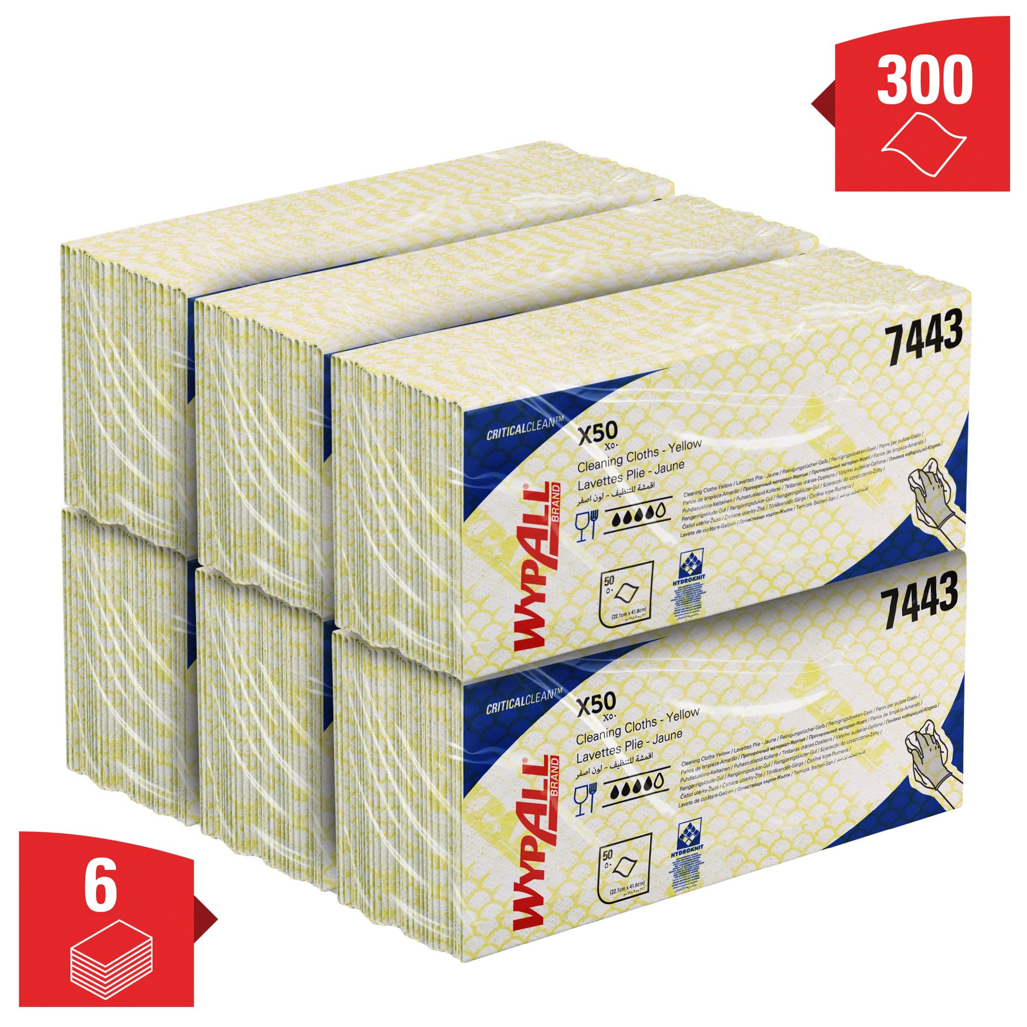 wypall-x50-reinigungst-cher-7443-gelb-farbcodierte-putzlappen-6x50-t-cher image 3