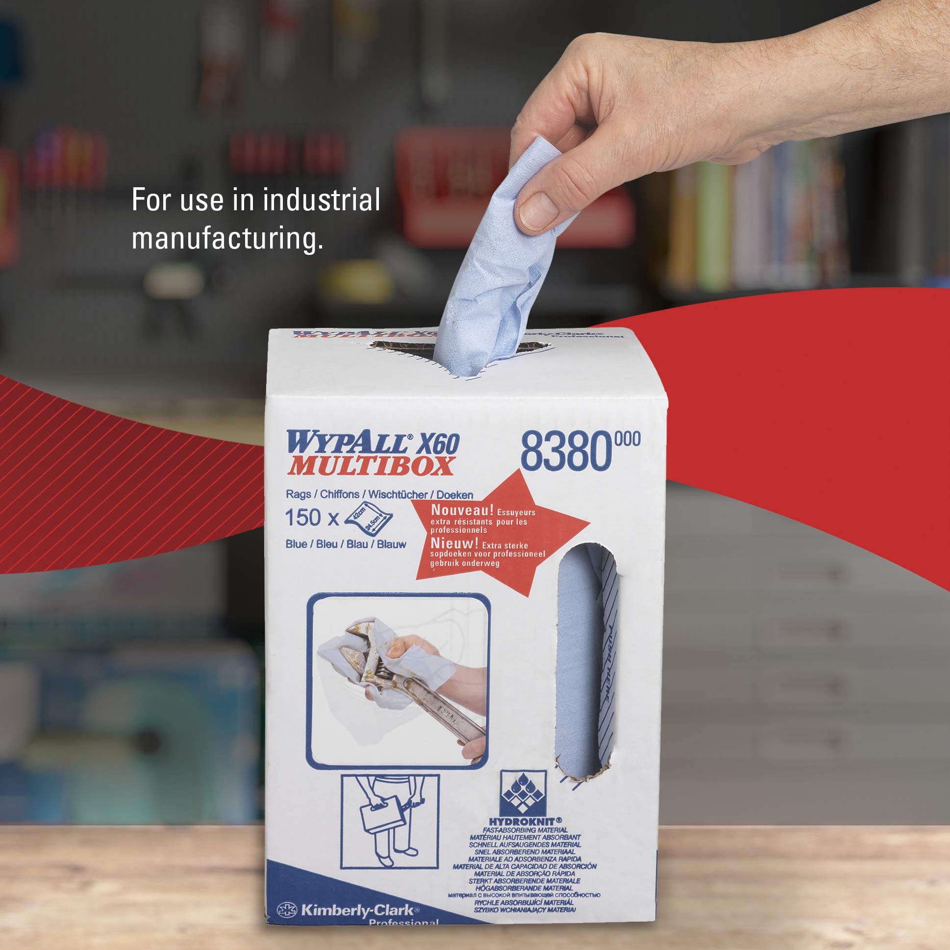 wypall-x60-general-clean-8380-reinigungstuchrolle-150-blaue-t-cher-1-lagig image 5