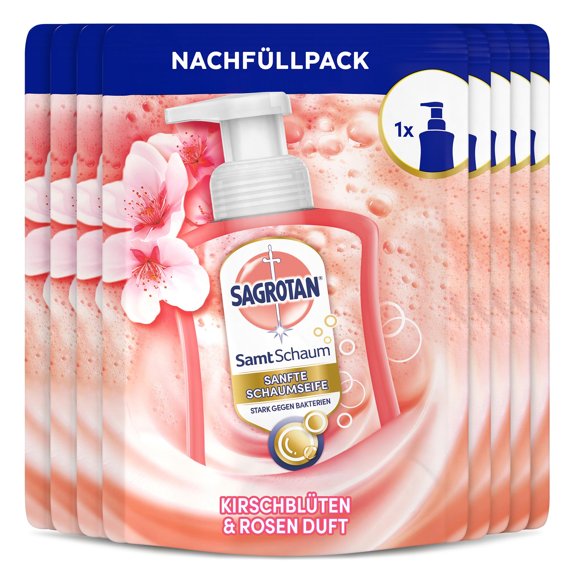 sagrotan-samt-schaum-nachf-ller-kirschbl-te-rose-8-x-250-ml image 1