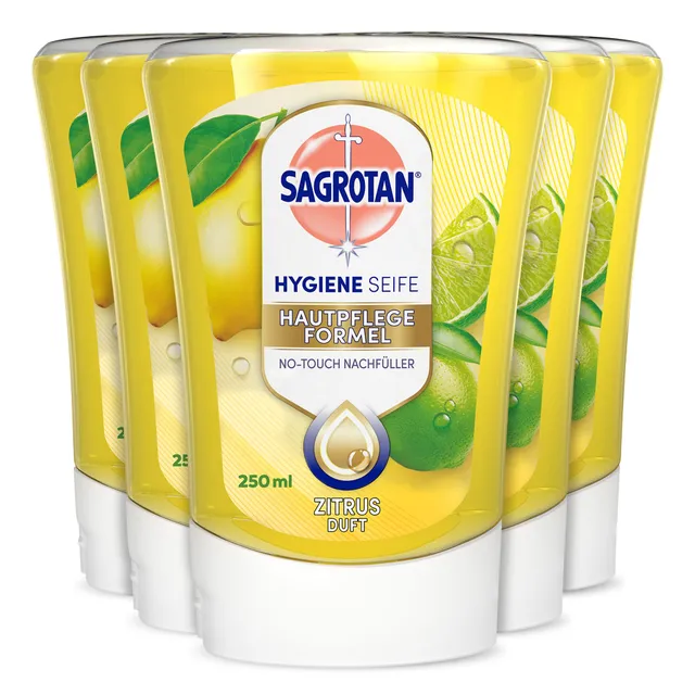 sagrotan-no-touch-nachf-ller-k-chenseife-zitrus-5-x-250-ml image 1
