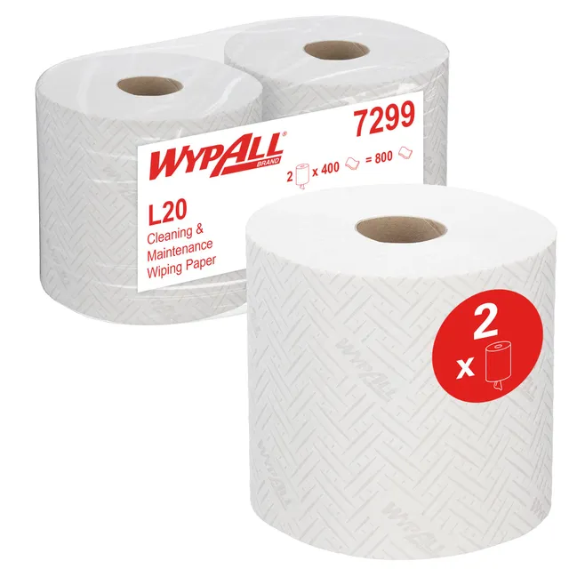 wypall-l20-wischt-cher-7299-2-lagige-papierwischer-zentralentnahme-2x400 image 1