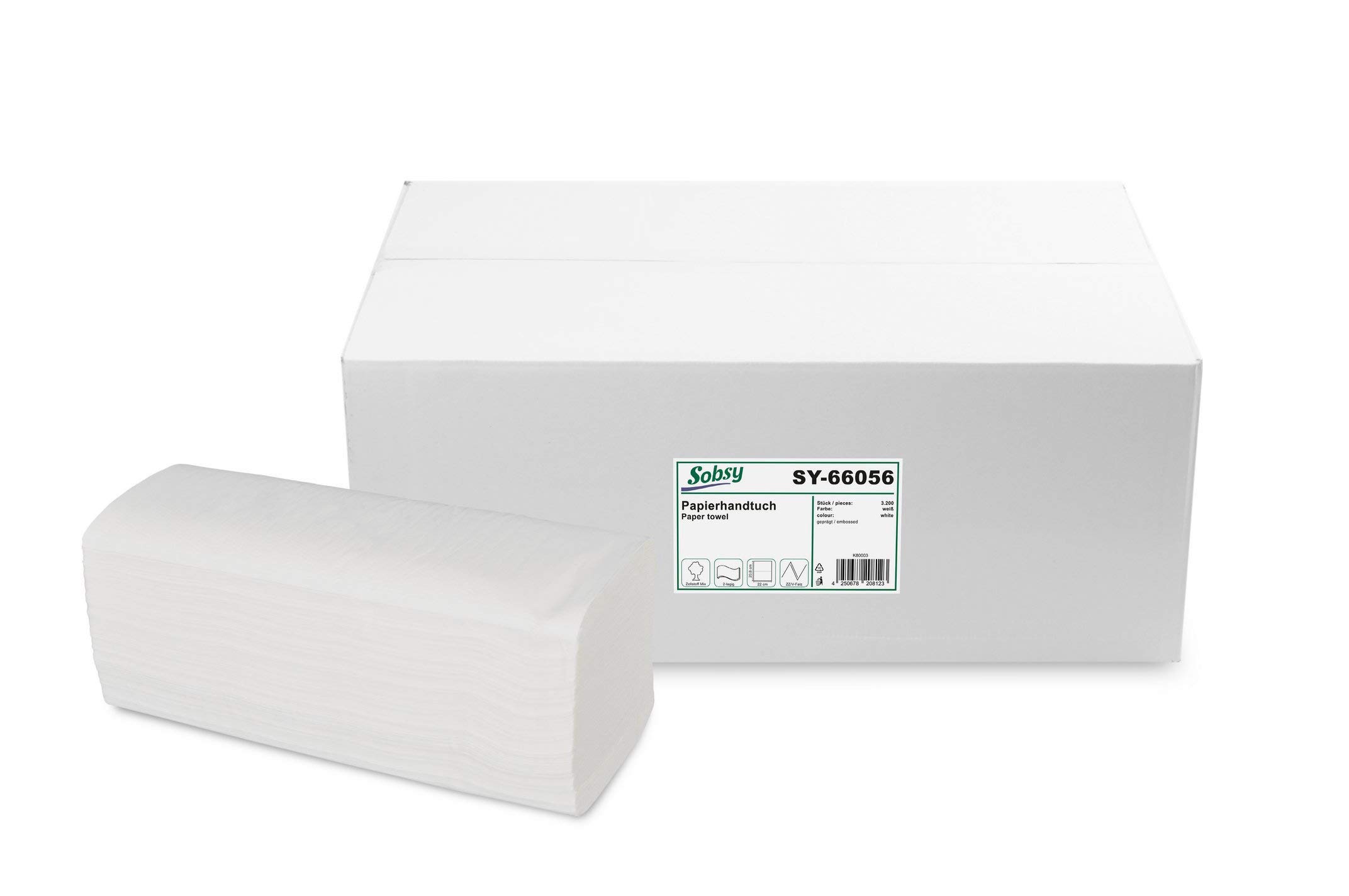 sobsy-papierhandt-cher-zz-v-falz-2-lagig-wei-sy-66056-3200-blatt image 1