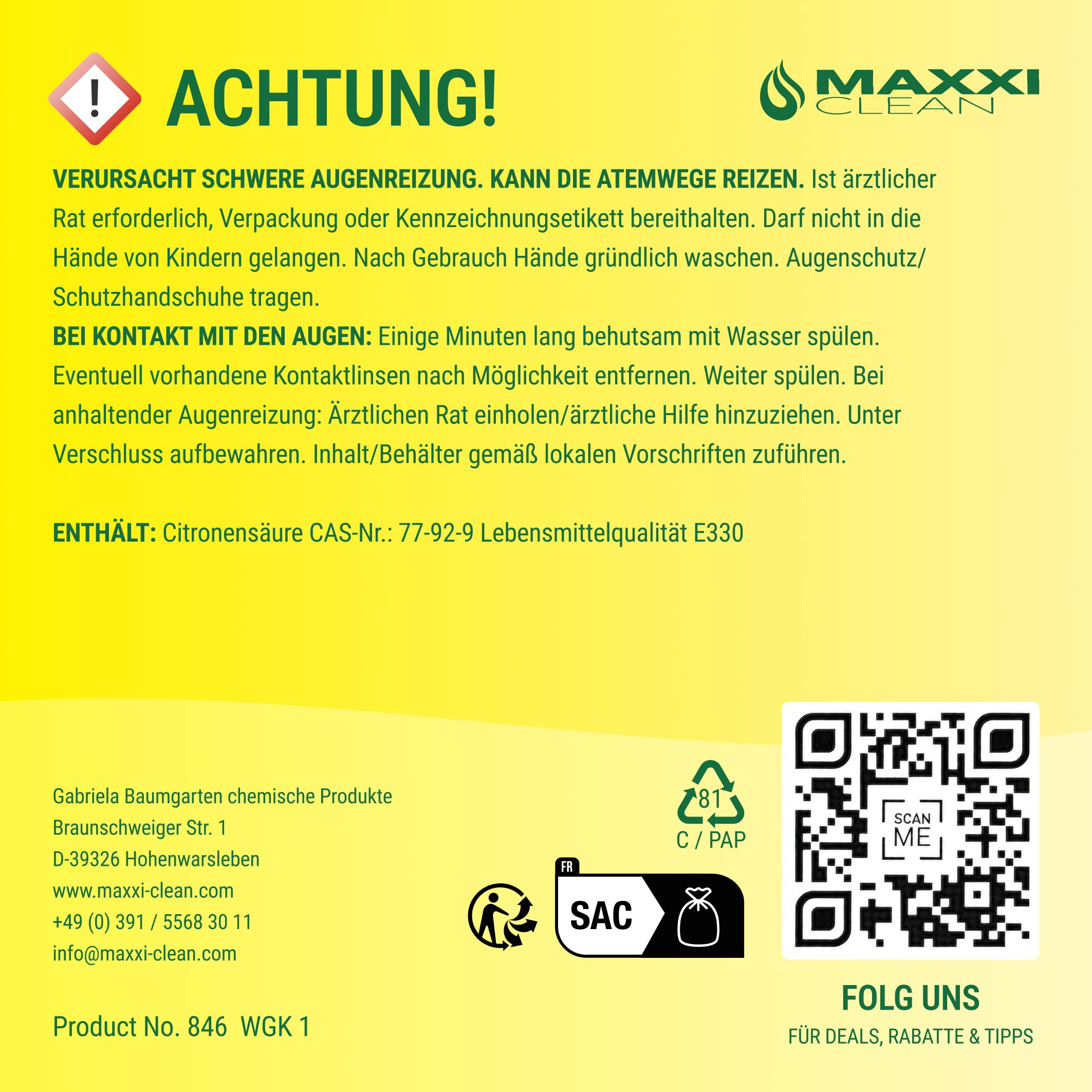 maxxi-clean-zitronens-ure-pulver-5-4-kg-lebensmittelqualit-t-e330 image 7