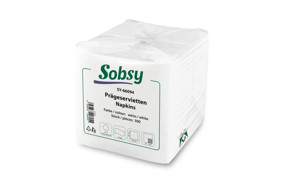 sobsy-servietten-32-x-32-cm-wei-1-lagig-1-4-falz-500-st-ck image 1